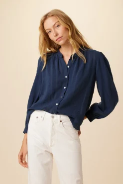 Charlotte Tencel Blouse - Black Iris