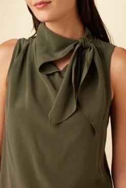 Leyna Washable Silk Blouse - Olive -Swish Drape Sales 7983 Leyna Olive 4