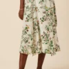 Flora Washable Silk Wrap Skirt - Silverwood Floral