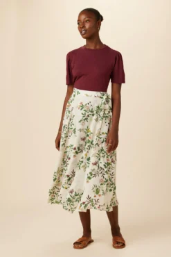 Flora Washable Silk Wrap Skirt - Silverwood Floral -Swish Drape Sales 8327 Flora Silverwood Floral 4