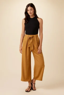 Eldora Tencel Wide Leg Pant - Camel