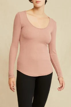 Itana Long Sleeve Dream Rib Tee - Quartz