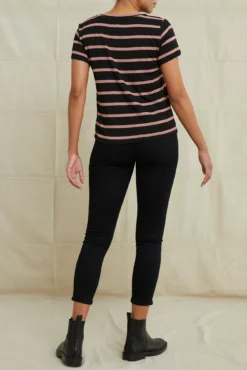 Berkeley Dream Knit Tee - Black And Quartz -Swish Drape Sales 9493SSBerkeleySausalitoBlackQuartzStripe 3299 web 542adce1 381f 43b8 8178 8c44b7630a6c