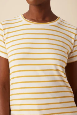 Berkeley Dream Knit Tee - Ivory Sunflower Stripe -Swish Drape Sales 9493 SS Berkeley Harbor Stripe Ivory Sunflower 4