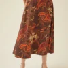Blaze Washable Silk Skirt - Paisley