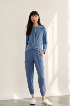 Skylar Luxe Fleece Joggers - Tempest Blue - ReAmour