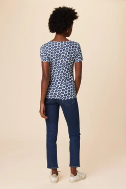 Cara Reverie Knit Tee - Calico Navy -Swish Drape Sales 9818R1 SS Cara Calico Navy 3