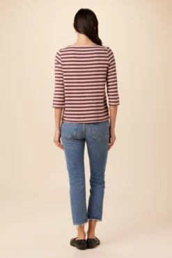 Cecelia Reverie Knit Tee - Maple Rose Stripe -Swish Drape Sales 9819 Cecelia Paris Stripe Maple Rose 3