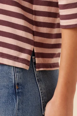 Cecelia Reverie Knit Tee - Maple Rose Stripe -Swish Drape Sales 9819 Cecelia Paris Stripe Maple Rose 4