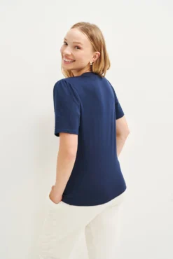 Odilia Reverie Slub Tee - Navy -Swish Drape Sales 9828 Odilia Slub Navy 2360 web df849d08 8339 4931 8190 24933006119f