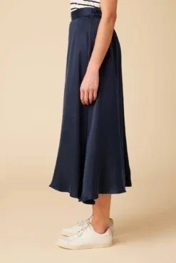 Blaze Cottonseed Cupro Skirt - Navy -Swish Drape Sales 9837 Blaze Cupro Navy 2