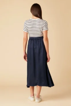 Blaze Cottonseed Cupro Skirt - Navy -Swish Drape Sales 9837 Blaze Cupro Navy 3