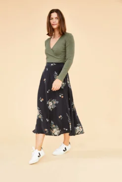 Blaze Washable Silk Skirt - Valley Floral