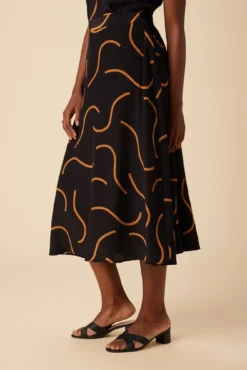 Blaze Washable Silk Skirt - Waves Caramel -Swish Drape Sales 9838 Blaze Silk Waves Caramel 2