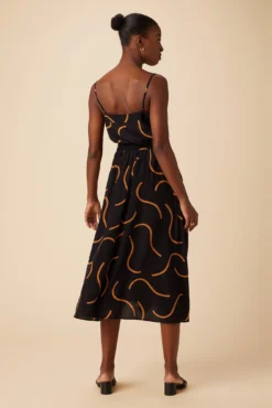 Blaze Washable Silk Skirt - Waves Caramel -Swish Drape Sales 9838 Blaze Silk Waves Caramel 3