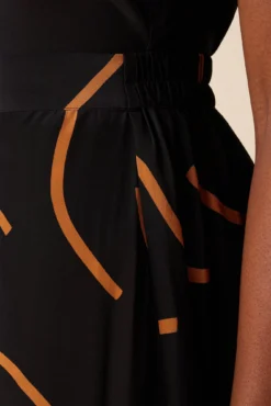 Blaze Washable Silk Skirt - Waves Caramel -Swish Drape Sales 9838 Blaze Silk Waves Caramel 5