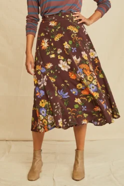 Blaze Washable Silk Skirt - Palermo Print