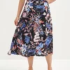 Blaze Washable Silk Skirt - Saint Barts Black Floral