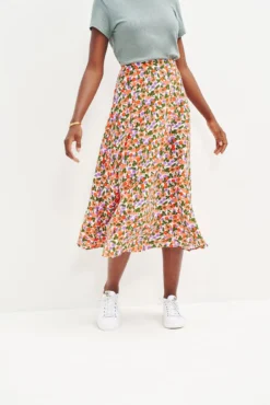 Blaze Washable Silk Skirt - Seaside Floral