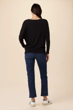 Mayr Long Sleeve Dream Knit Tee - Black -Swish Drape Sales 9938 Long Sleeve Mayr Black 3
