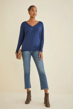 Mayr Long Sleeve Dream Knit Tee - Navy -Swish Drape Sales 9938 Long Sleeve Mayr Navy 0866 web 470ee5e4 4ae6 4e9d 84d5 67c806fbe1ac