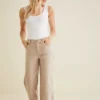 Annabelle Wide Leg Cropped Pant - Dover