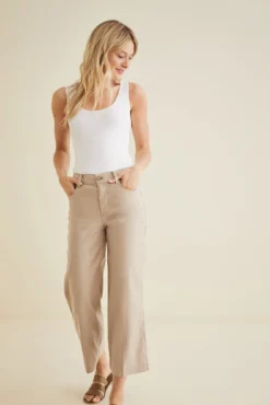 Annabelle Wide Leg Cropped Pant - Dover