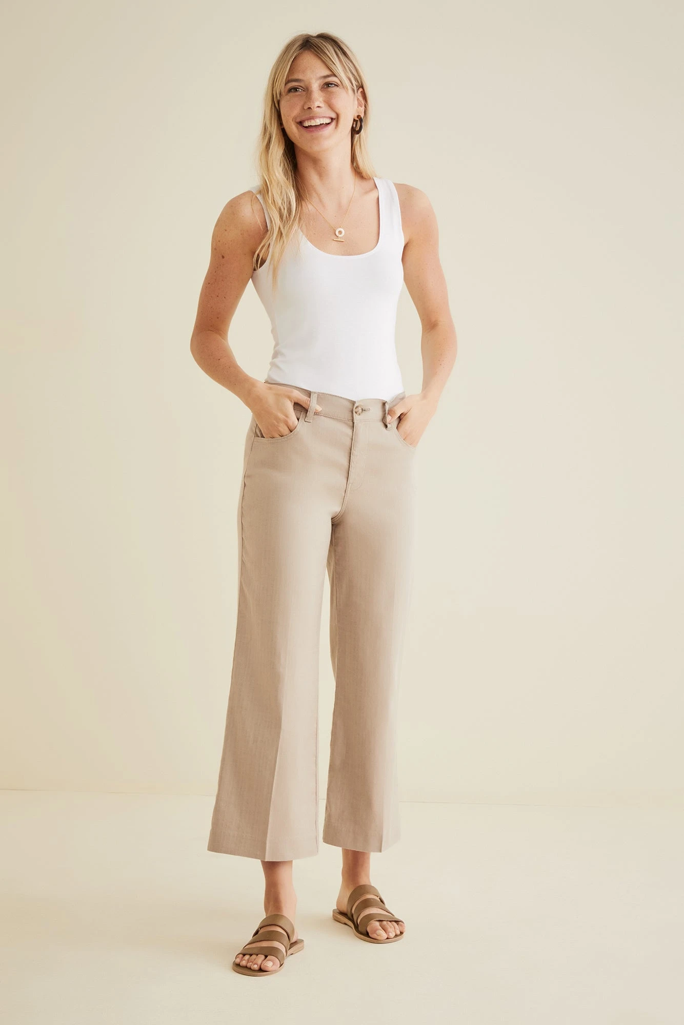 Annabelle Wide Leg Cropped Pant - Dover 4 Annabelle Wide Leg Cropped Pant - Dover - Image 4