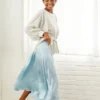 Blaze Washable Silk Skirt - Sky