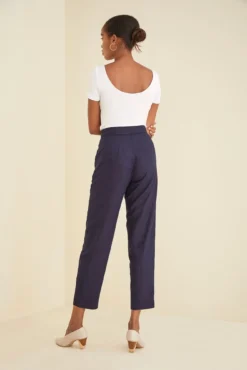 Dava Silk Noil Pants - Navy - ReAmour -Swish Drape Sales Dava Pant 2404 web 610a527a f7fa 4364 9dc7 385dccdd377d