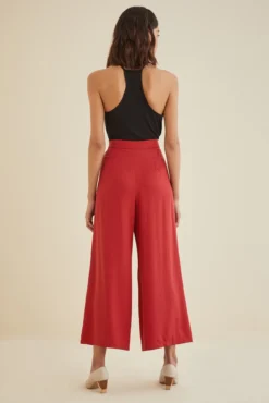 Eldora Wide Leg Pant -Swish Drape Sales Eldora Red 2119 web