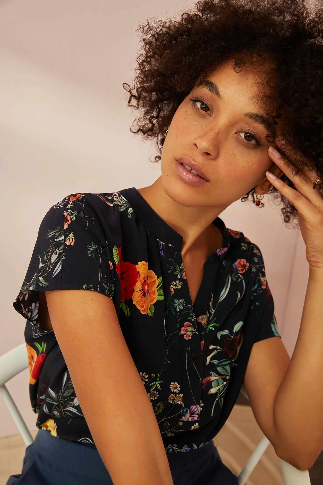 Renata Washable Silk Blouse - Provence Floral 1 Renata Washable Silk Blouse - Provence Floral