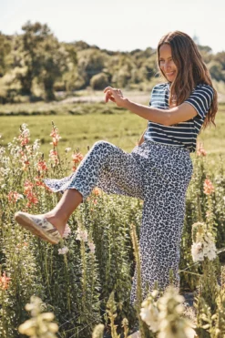 Salice Washable Silk Pants - Navy Sauvage