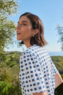 Odilia Reverie Slub Tee - Squared Up White